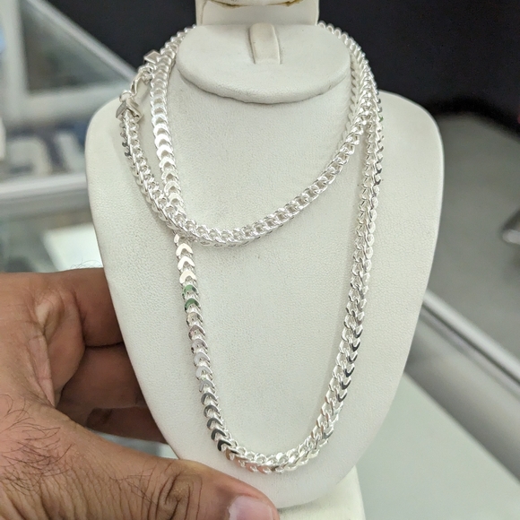 925 Sterling silver franco chain 4.4mm 24 Inch